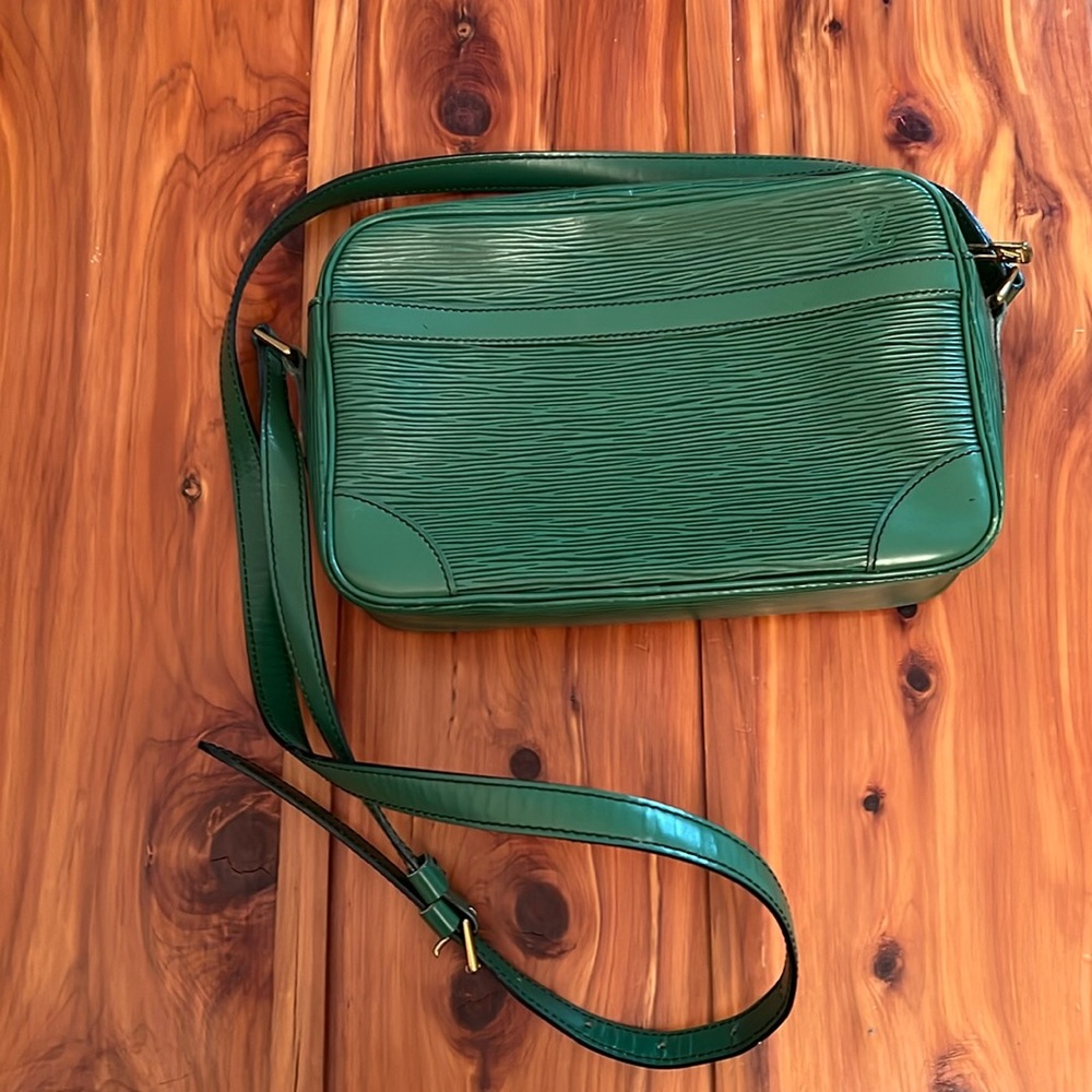 Louis Vuitton Green Epi Trocadero shoulder bag.
